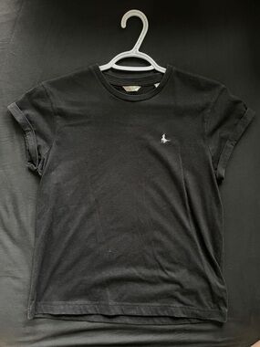 Jackswills Black Short Sleeve Crew Tee with Subtle Chest Logo